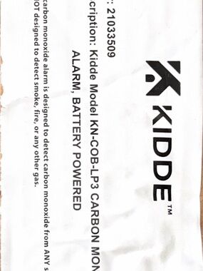 Kidde Carbon Monoxide Detector, Battery Powered Co Alarm With Leds, Test-reset